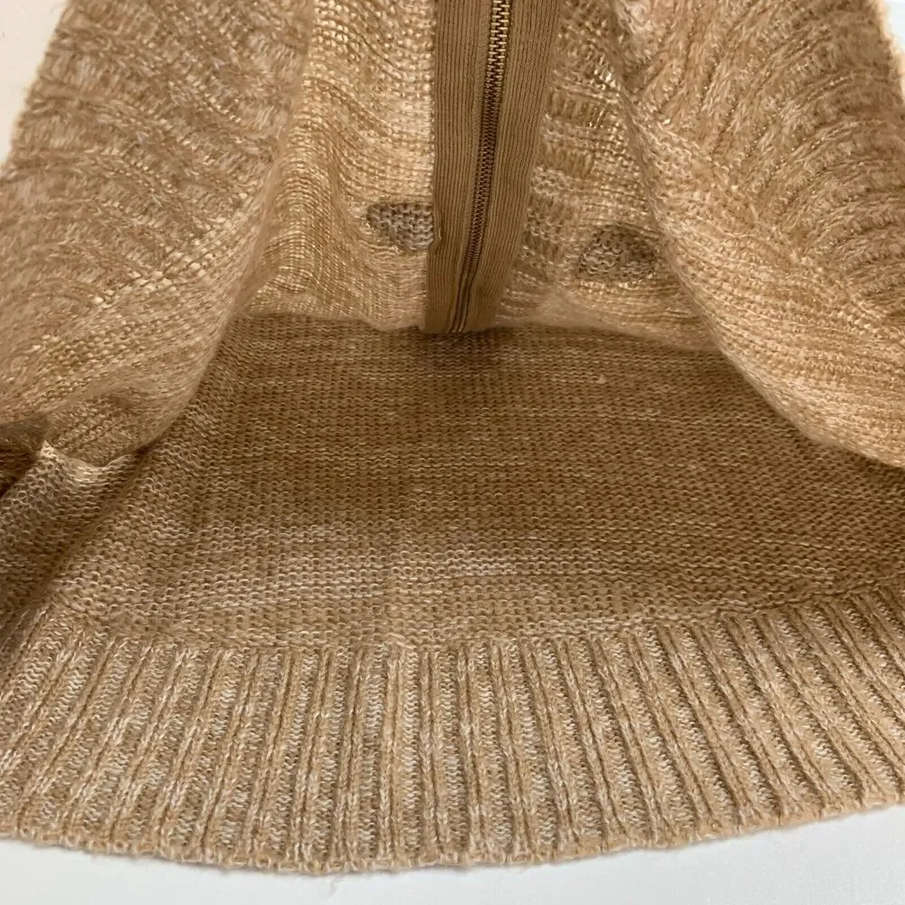 Guess Knit Acrylic Poncho Sweater Womens XS/S Toggle Buttons Zip Up Shawl Collar